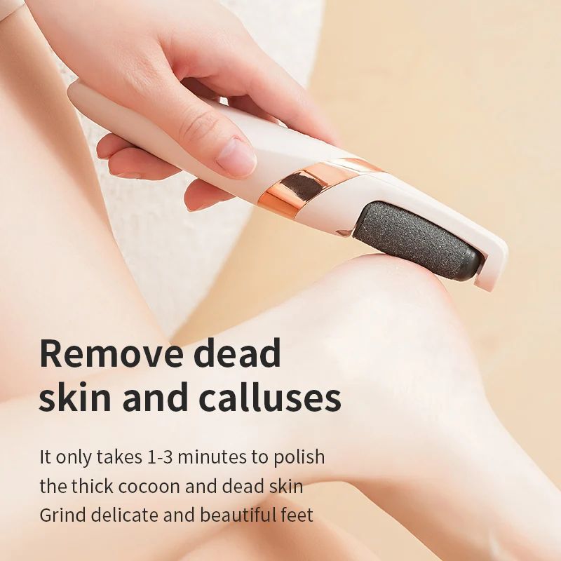 USB Rechargeable Electric Foot Scrubber Portable Pedicure Tool With Dual Grinding Heads For Smooth 3