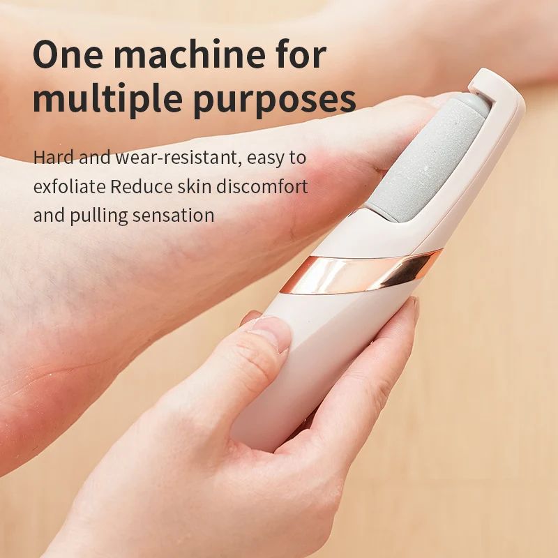 USB Rechargeable Electric Foot Scrubber Portable Pedicure Tool With Dual Grinding Heads For Smooth 4