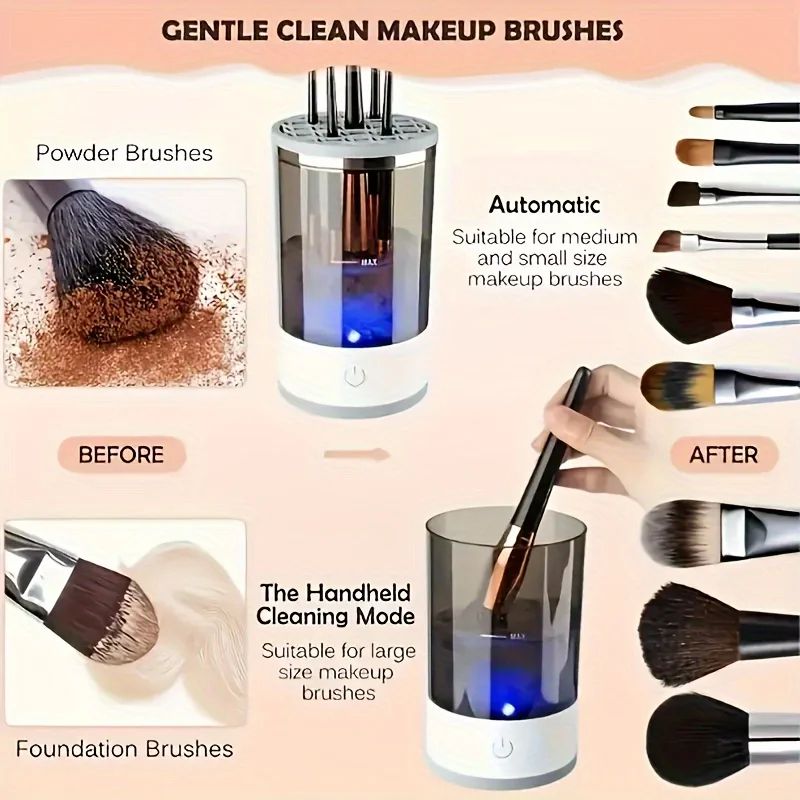 USB Makeup Brush Cleaner Dryer Electric Brush Washer Odorless PlugIn Cleaning Tool 5