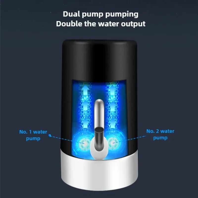 Rechargeable Electric Water Bottle Pump Portable USB Automatic Water Dispenser For 25 Gallon Jugs 6