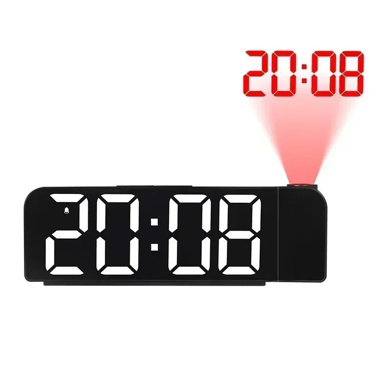 Projection Ceiling Alarm Clock With Temperature Date LED Digital Display Night Mode 1224H PowerOf 7