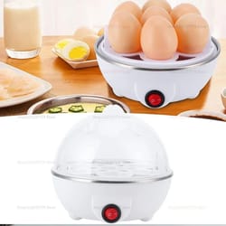 smart mini electric egg cooker & egg steamer with auto shut-off (2-egg quick breakfast maker)