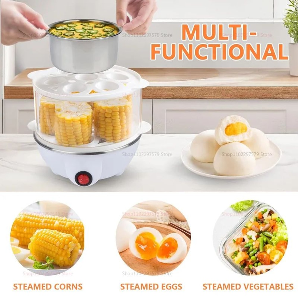 Smart Mini Electric Egg Cooker Egg Steamer With Auto ShutOff 2Egg Quick Breakfast Maker 1