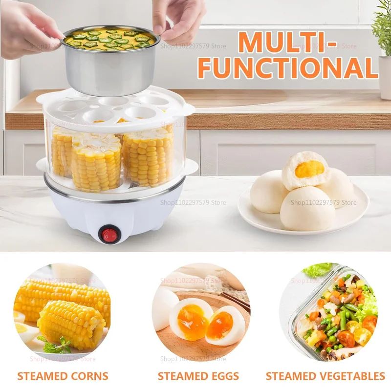Smart Mini Electric Egg Cooker Egg Steamer With Auto ShutOff 2Egg Quick Breakfast Maker 1