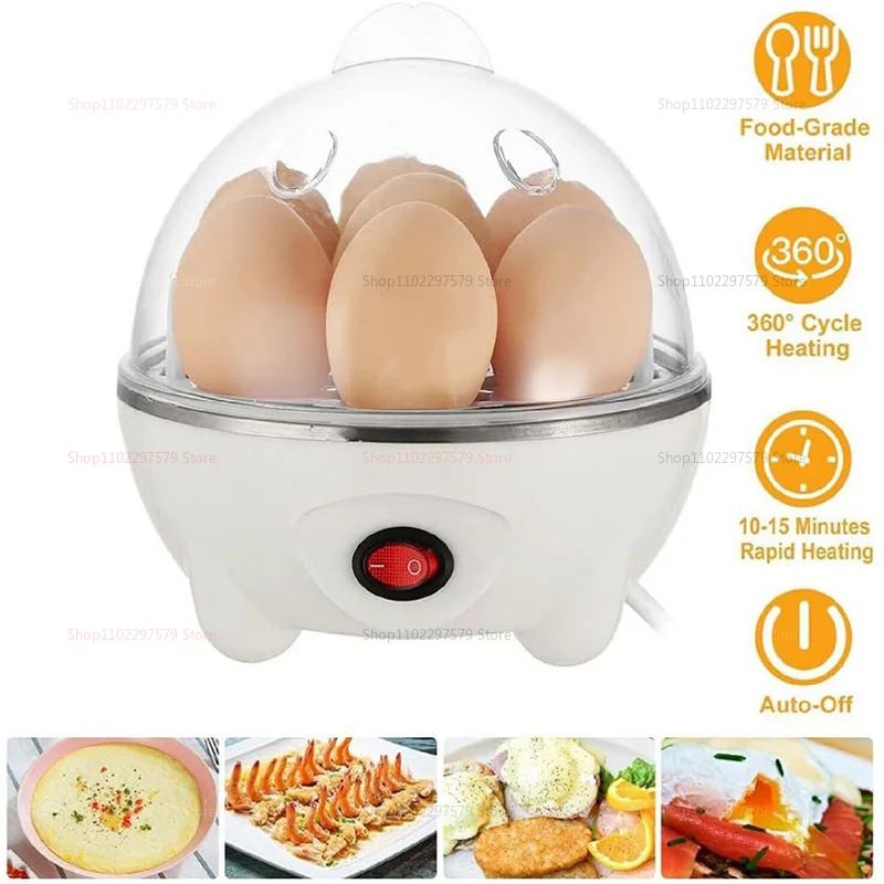 Smart Mini Electric Egg Cooker Egg Steamer With Auto ShutOff 2Egg Quick Breakfast Maker 3