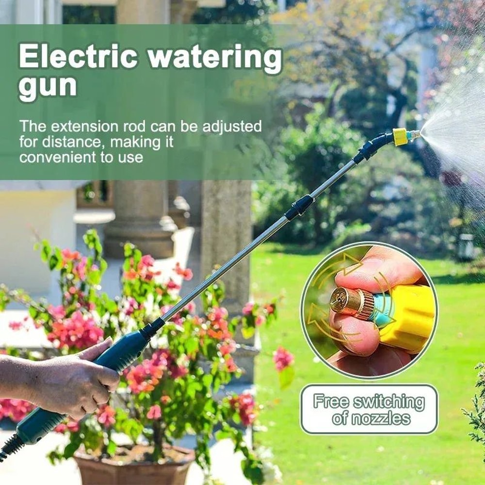 HighPressure Electric Garden Sprayer 2400mAh With 3 Nozzles Telescopic Wand 2