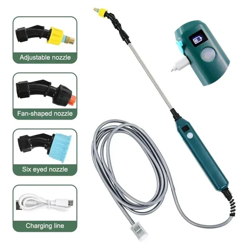 HighPressure Electric Garden Sprayer 2400mAh With 3 Nozzles Telescopic Wand 5