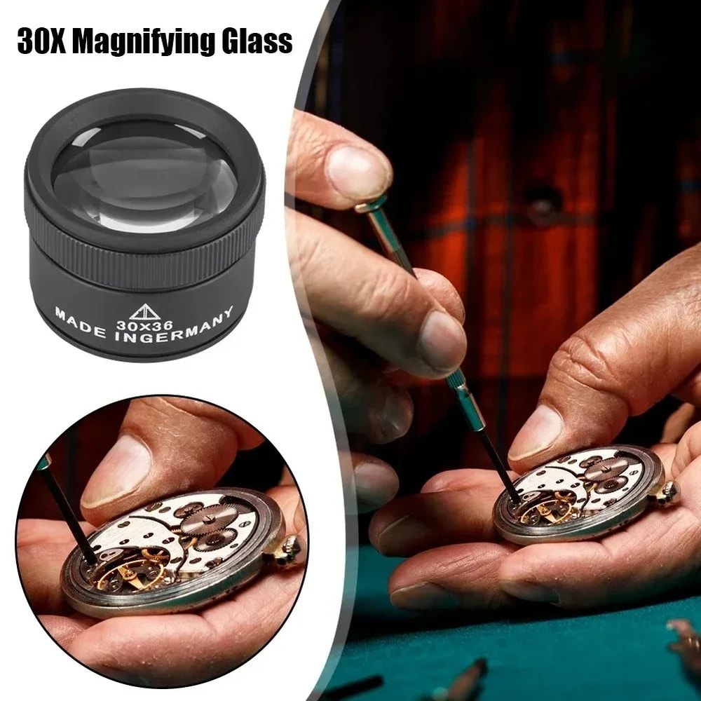 30X LED Illuminated Jewelry Loupe Magnifier 36mm Pocket Coin Stamp Inspection Tool 1