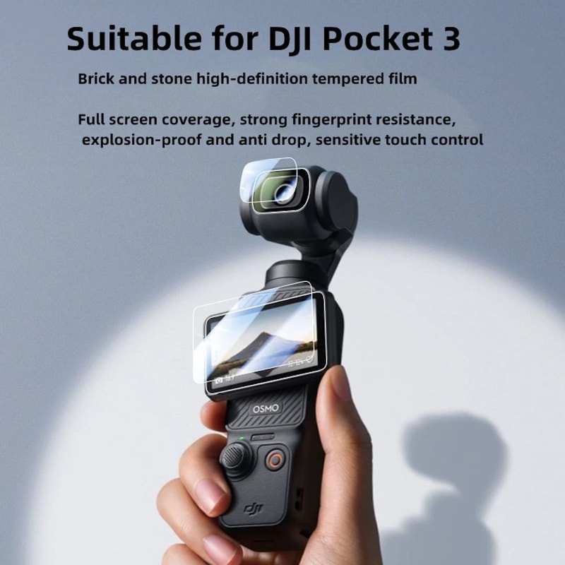 DJI Pocket 3 Screen Lens Tempered Glass Protector Set 9H AntiScratch Clear Film 5