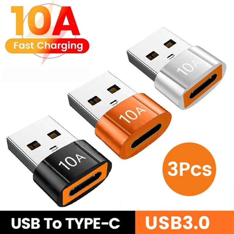 USB 30 USBC OTG Adapter 10A Fast Charge Data Transfer USBA To TypeC Converter 11
