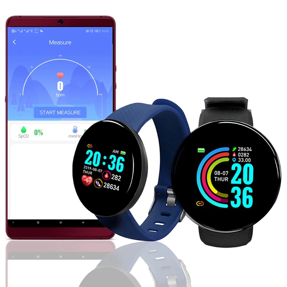 D18 Circular Color Screen Smartwatch Fitness Tracker Watch With Call Message Notifications 2