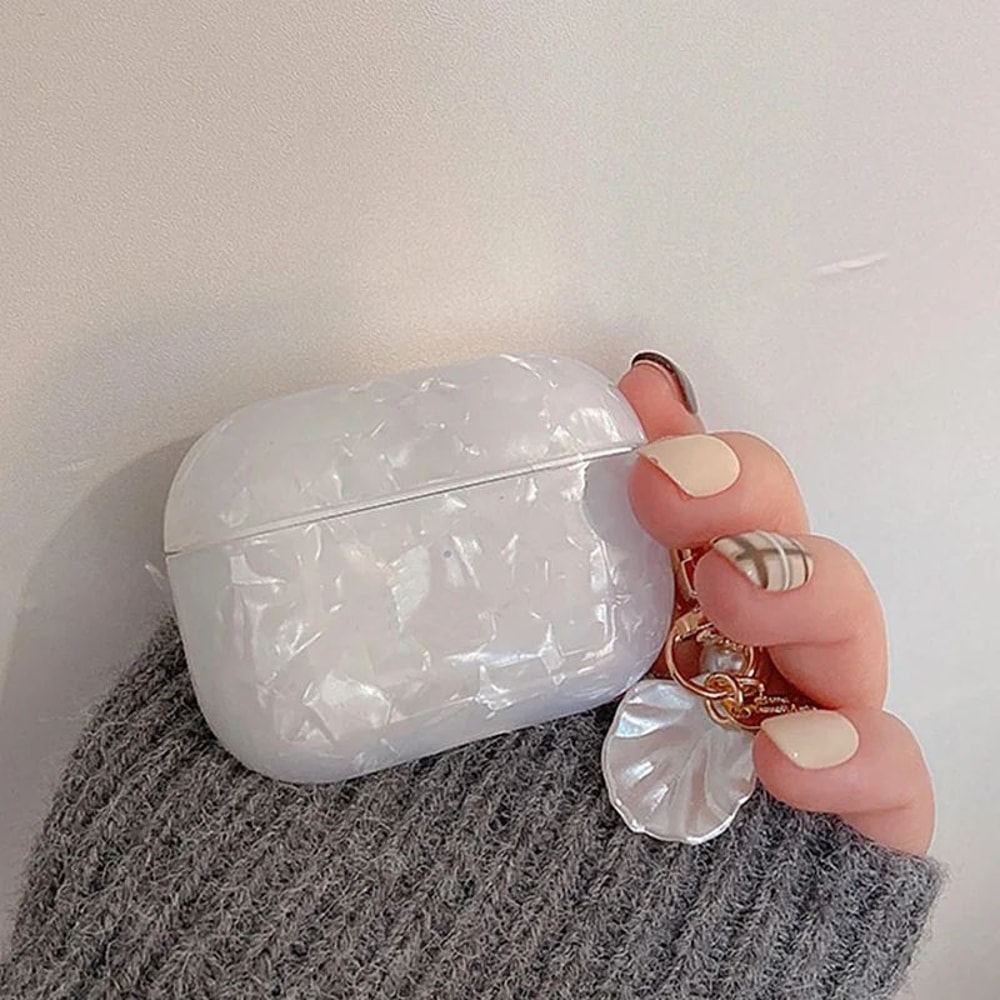Pearl Shell AirPods Case With Keychain Luxury Protective Cover For AirPods 1234 Pro 5