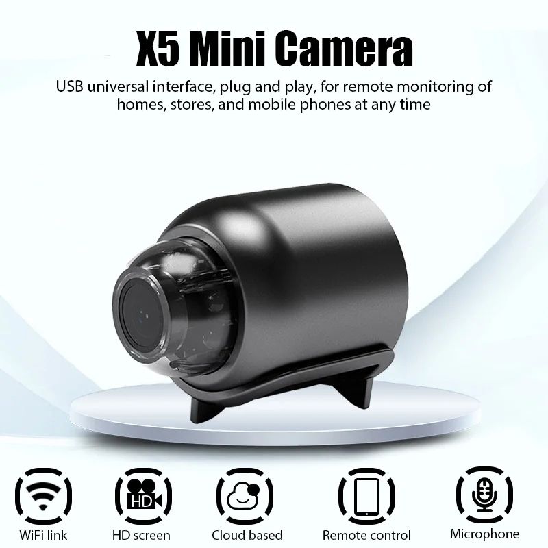 X5 1080P Mini WiFi Camera With Night Vision Motion Alerts Wireless Security Recorder 1