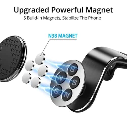 Magnetic Car Phone Holder Air Vent Mount with 360° Rotation - Secure Universal Smartphone Stand