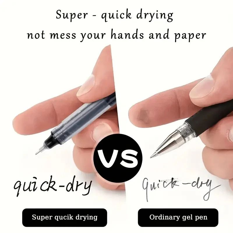 10Pack 05mm Needle Tip Black Ink Gel Pen Set Smooth Kawaii Stationery Pens For School Office 1