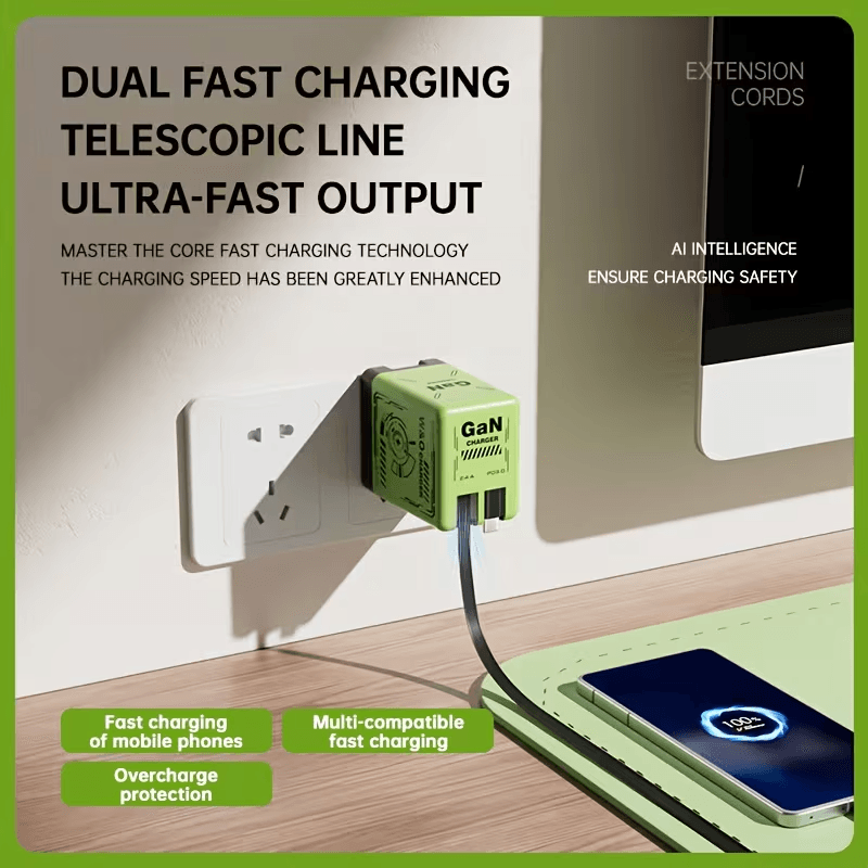 Portable 120W fast charger for phones and laptops