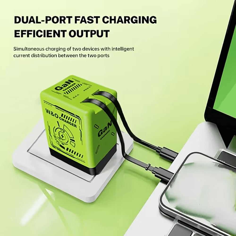 Fast charging adapter with retractable cables