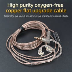 kz 784-core mixed copper upgrade cable - 0.75mm 2-pin iem replacement wire for clearer, richer sound