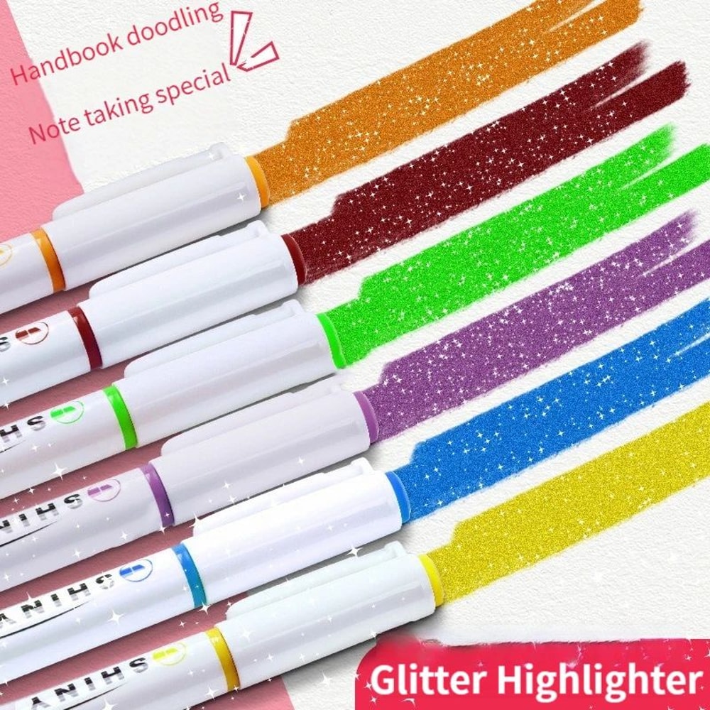 Glitter Highlighter Pens 4Color Set Shimmer Marker Set For Journals Notes Scrapbooking 1