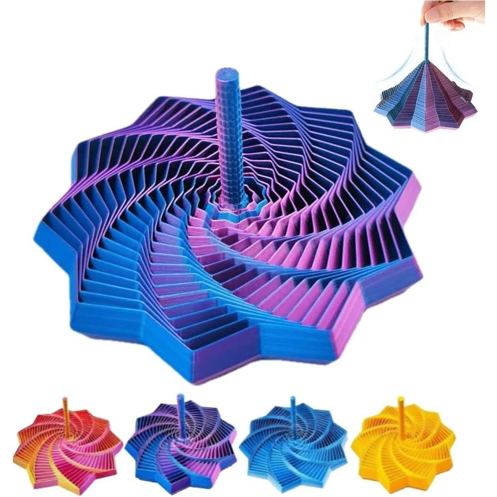 Expanded Sensory Fidget Star Spinner 3D Printed Fidget Toy With EasyGrip Handles For Stress Relief 0