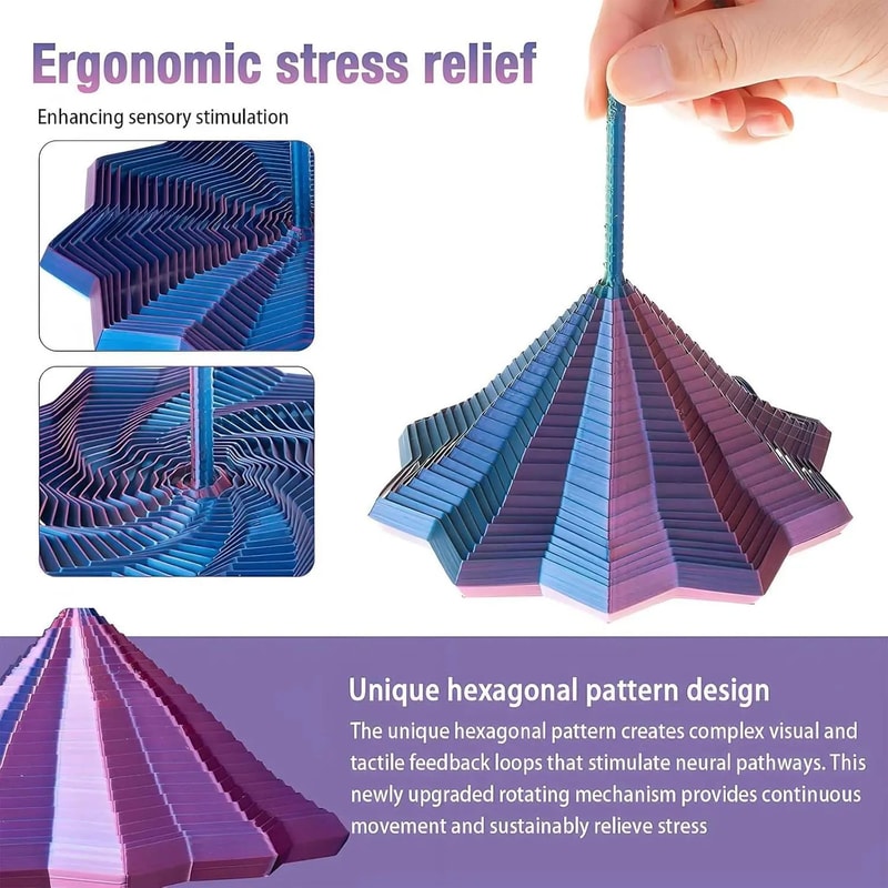 Expanded Sensory Fidget Star Spinner 3D Printed Fidget Toy With EasyGrip Handles For Stress Relief 1