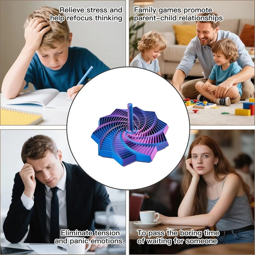 Expanded Sensory Fidget Star Spinner 3D Printed Fidget Toy With EasyGrip Handles For Stress Relief 5