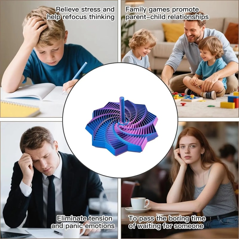 Expanded Sensory Fidget Star Spinner 3D Printed Fidget Toy With EasyGrip Handles For Stress Relief 5