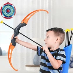 kids bow and arrow set with suction cup arrows & target - safe outdoor archery toy set for ages 4–12