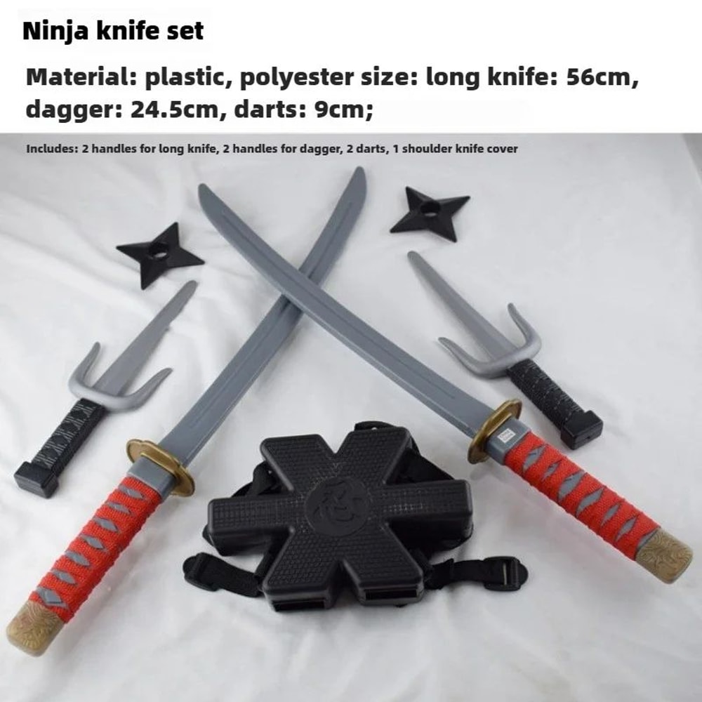 Kids Ninja Costume Accessories Samurai Toy Weapon Set Safe Plastic Dagger Darts For Halloween Cosp 6