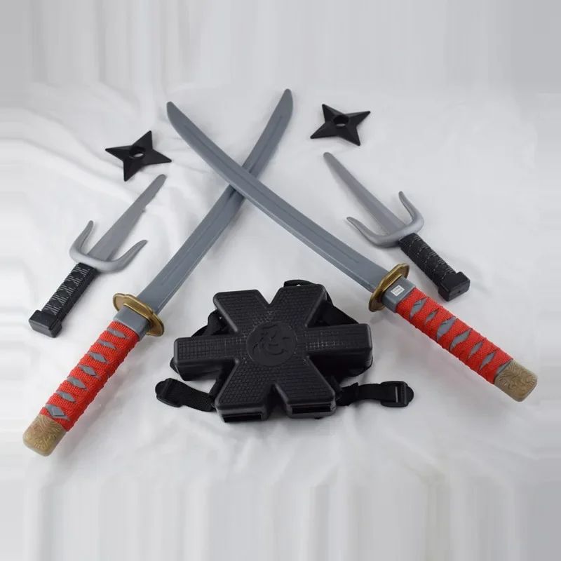 Kids Ninja Costume Accessories Samurai Toy Weapon Set Safe Plastic Dagger Darts For Halloween Cosp 4