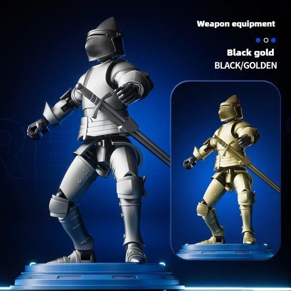 Paladin Knight 13Joint Poseable Figure 3D Printed Action Figure With Armor Weapon Set 1