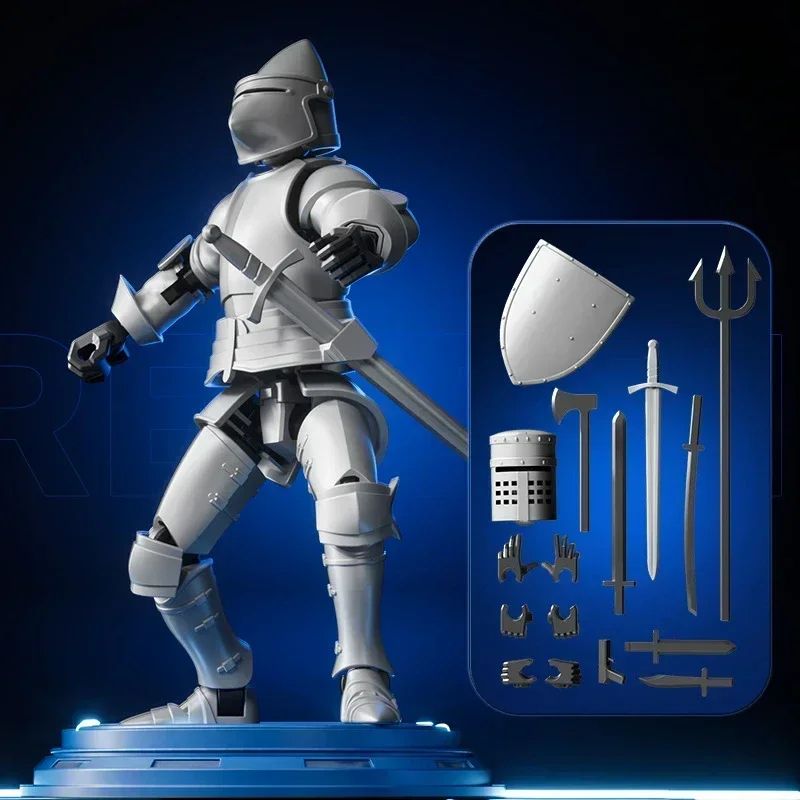 Paladin Knight 13Joint Poseable Figure 3D Printed Action Figure With Armor Weapon Set 2