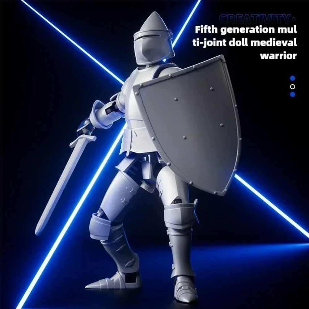 Paladin Knight 13Joint Poseable Figure 3D Printed Action Figure With Armor Weapon Set 3