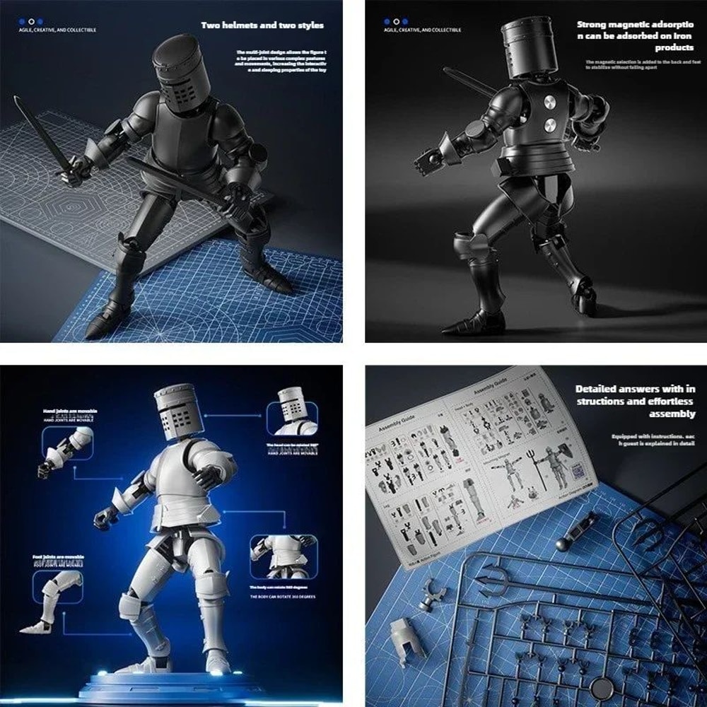 Paladin Knight 13Joint Poseable Figure 3D Printed Action Figure With Armor Weapon Set 5