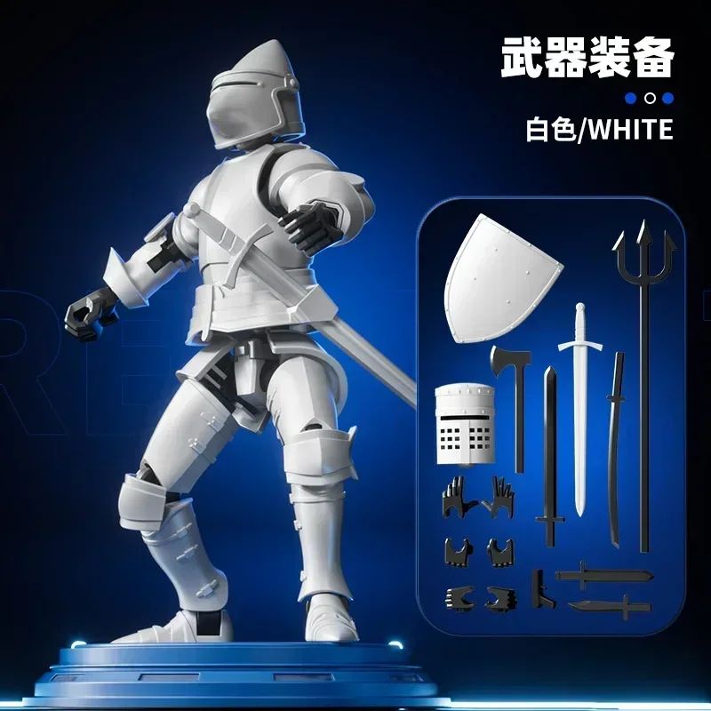 Paladin Knight 13Joint Poseable Figure 3D Printed Action Figure With Armor Weapon Set 7