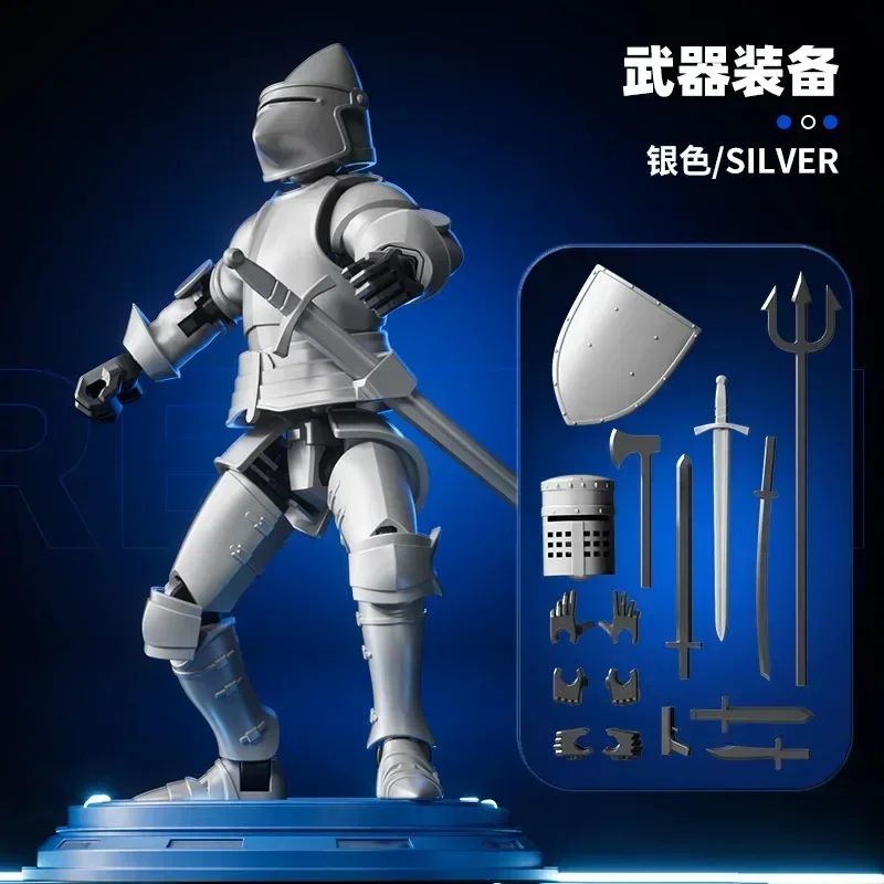 Paladin Knight 13Joint Poseable Figure 3D Printed Action Figure With Armor Weapon Set 8