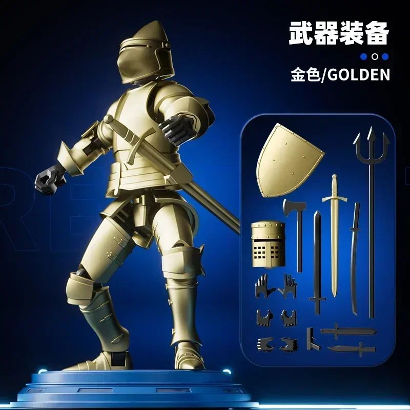 Paladin Knight 13Joint Poseable Figure 3D Printed Action Figure With Armor Weapon Set 9