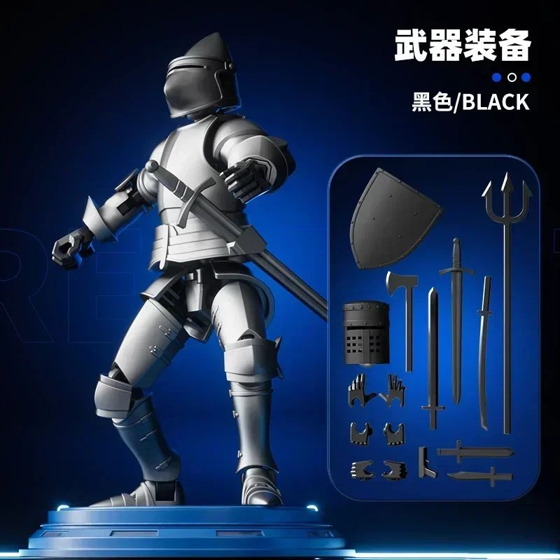 Paladin Knight 13Joint Poseable Figure 3D Printed Action Figure With Armor Weapon Set 10