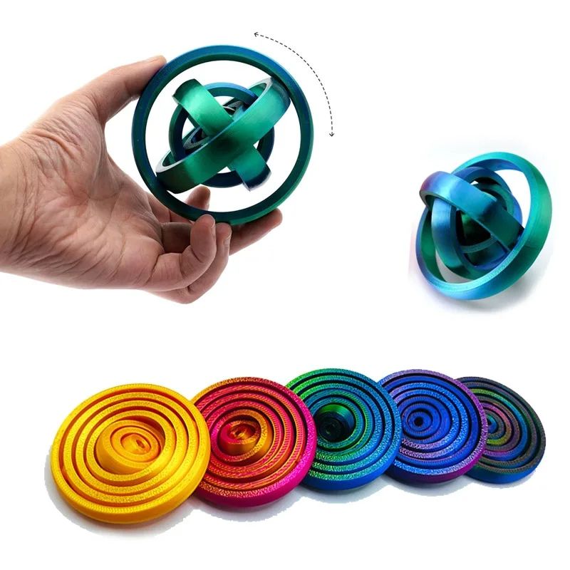 3D Printed Gravity Rotation Spinner Fingertip Gyroscope Quiet Anxiety Relief Toy 0