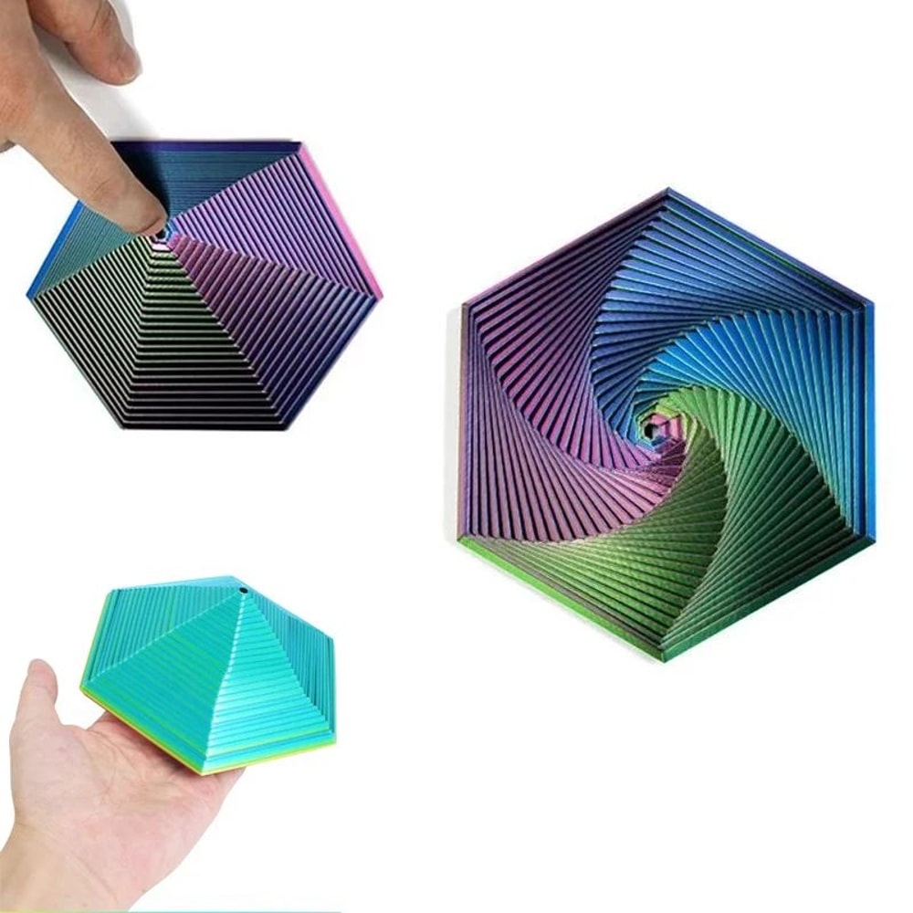 Fractal Hexagon 3D Printed Fidget Toy Portable Stress Relief Sensory Desk Toy 276 Inches 3