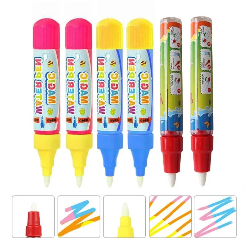 Magic Water Doodle Pen Set For Kids Water Doodle Pen Refills For Water Drawing Mat MessFree Paint 3