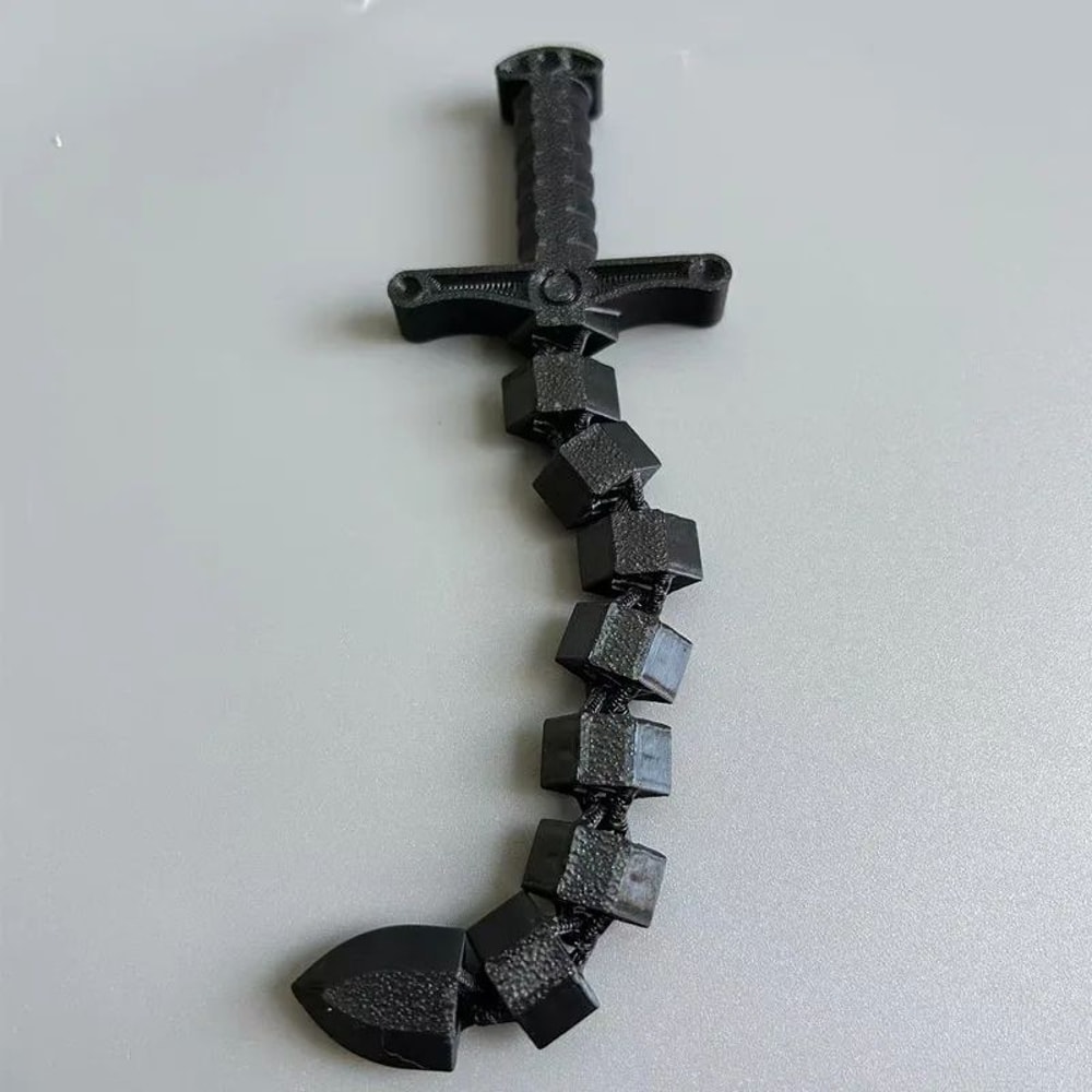 87inch 3D Printed Sword Whip ShapeShifting Flexible Articulated Fidget Sword 3