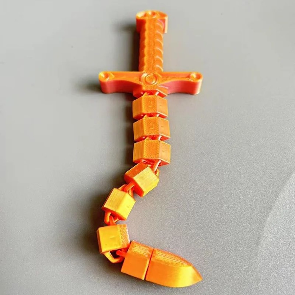 87inch 3D Printed Sword Whip ShapeShifting Flexible Articulated Fidget Sword 7