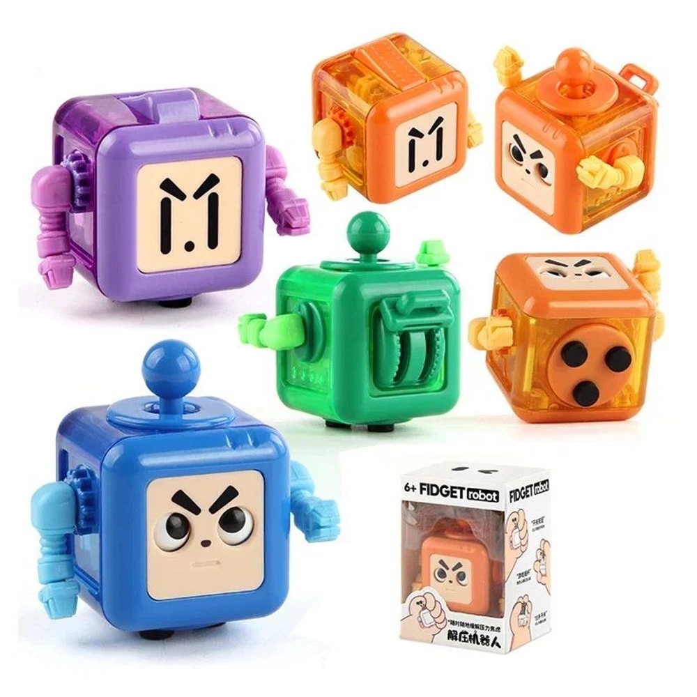 Robot Fidget Cube Stress Relief Toy Sensory Handheld Fidget Block For Kids Adults 1