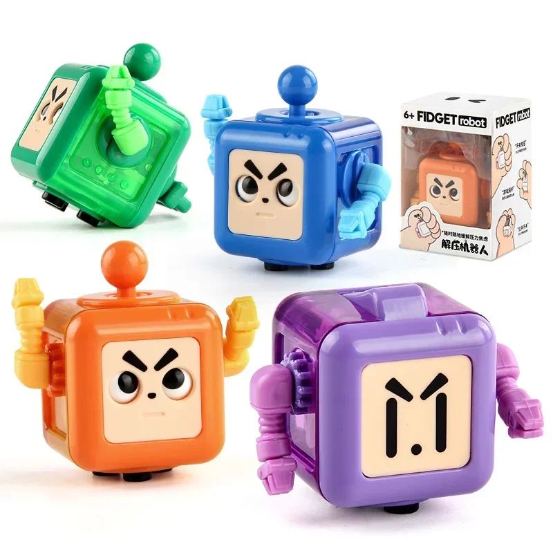 Robot Fidget Cube Stress Relief Toy Sensory Handheld Fidget Block For Kids Adults 2