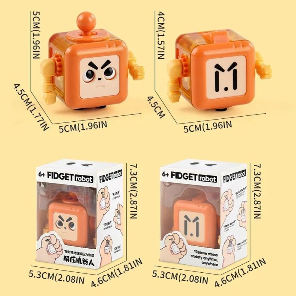 Robot Fidget Cube Stress Relief Toy Sensory Handheld Fidget Block For Kids Adults 5