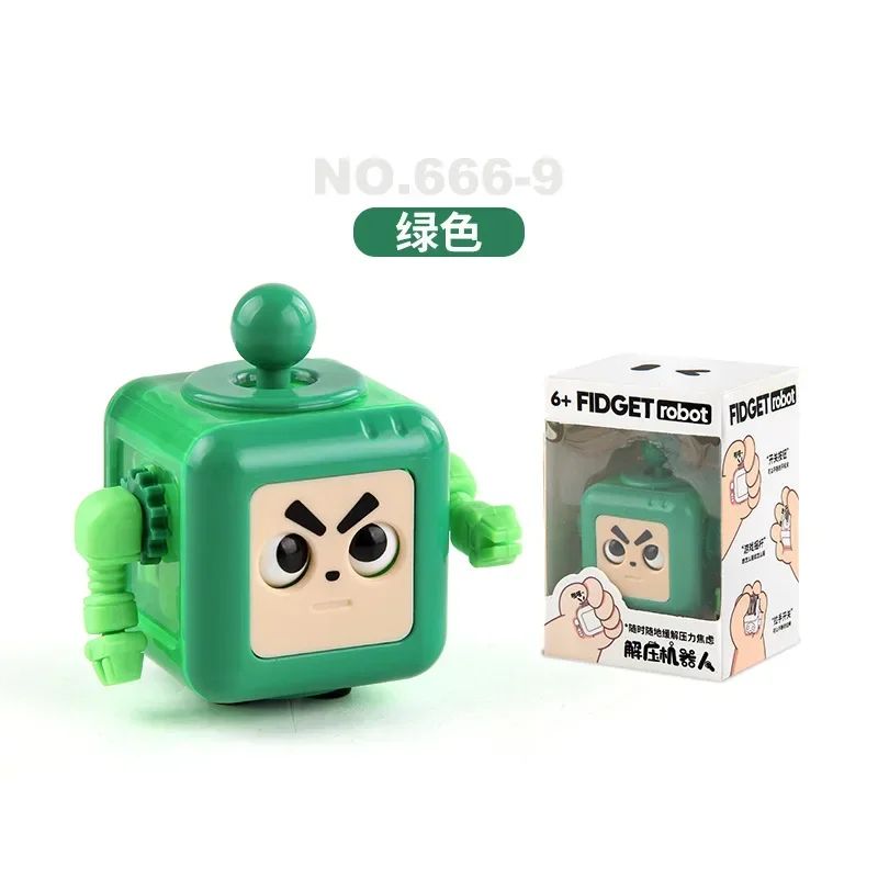 Robot Fidget Cube Stress Relief Toy Sensory Handheld Fidget Block For Kids Adults 8