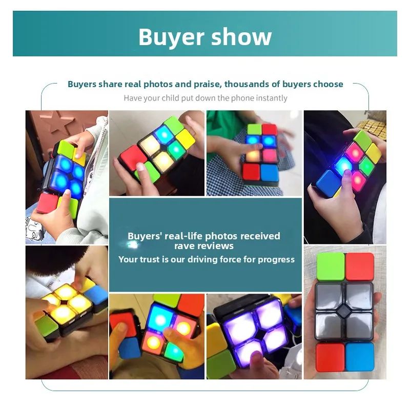 FlipSlide Smart Handheld Puzzle Game Electronic Handheld Game And Light Up Fidget Toy With 4 Modes 5