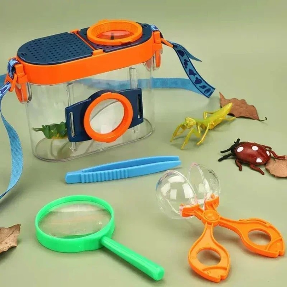 Kids Bug Viewer Magnifier Box Insect Observation Box Outdoor Exploration Kit 2