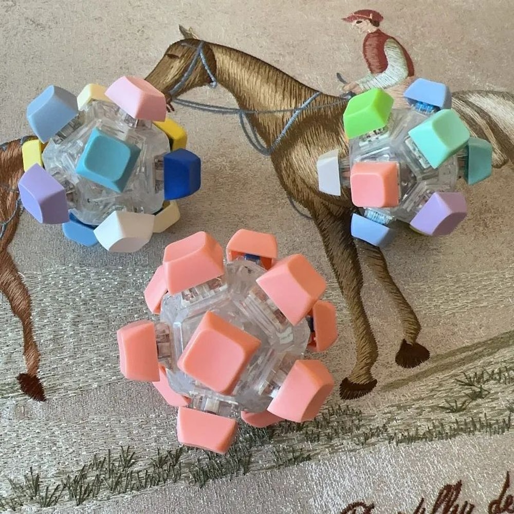 12Key Mechanical Keycap Clicker Keychain Keyboard Fidget Toy For Stress Relief Focus 1